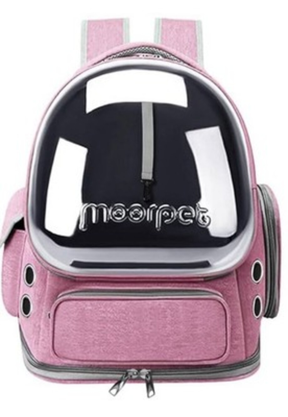 Moorpet Pink Bubble Window Pet Travel Carrier Backpack Bag, Fabric